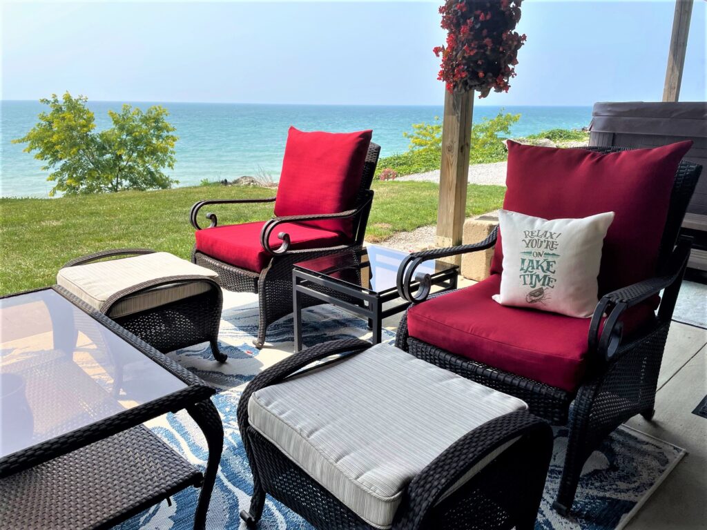 Patio overlooking Lake Erie